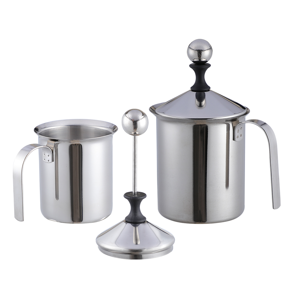 304 Chuma cha pua 12oz Mwongozo Maziwa Frother Cup Frothing Mtungi 