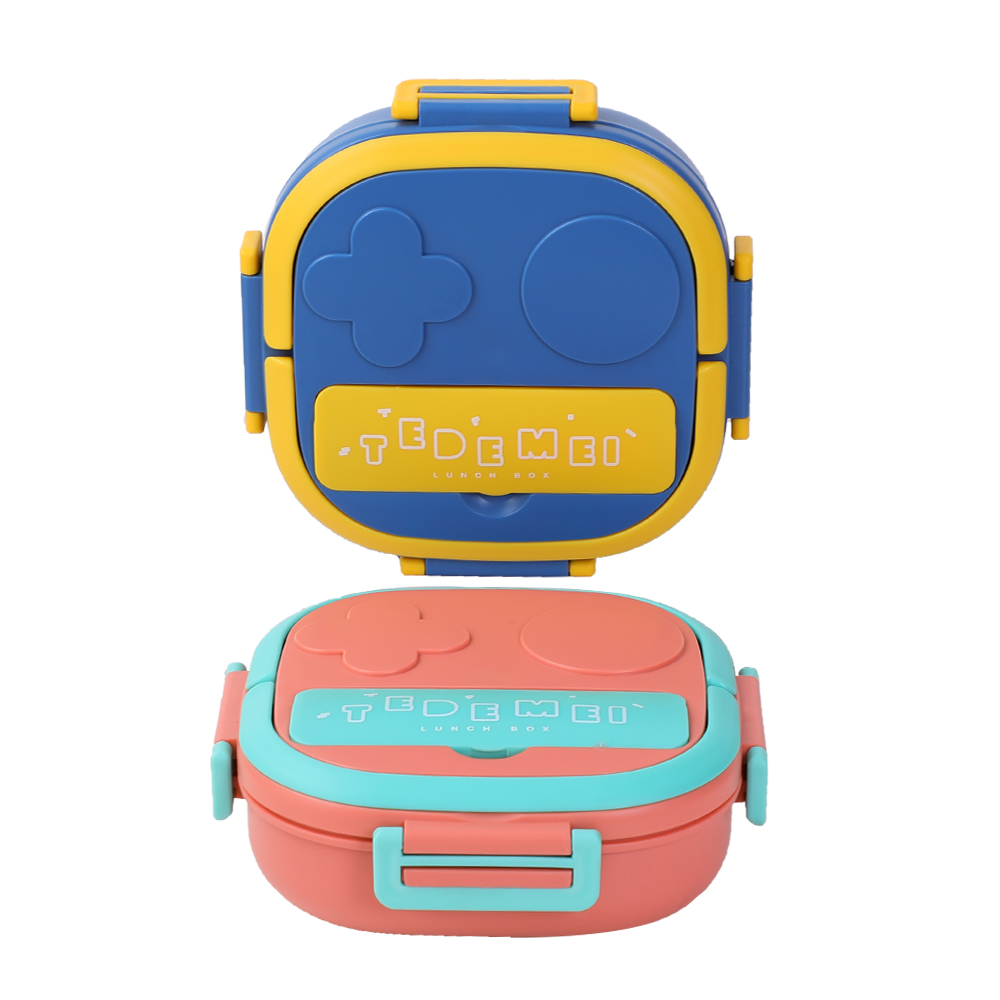 Bo&icirc;te &agrave; bento en acier inoxydable &agrave; 3 compartiments pour enfants avec couverts portables