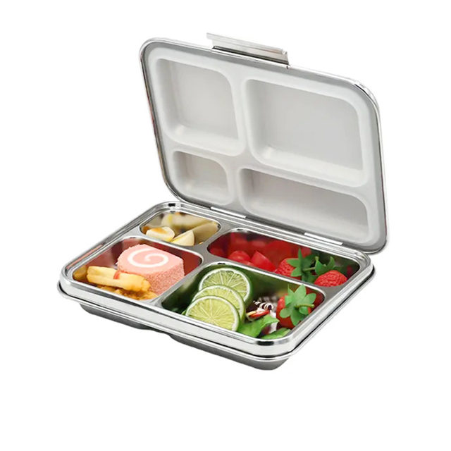 Eco-Friendly, Dishwasher Tutus, Patented Design Cum 3 Compartments & Extra Continens Available Steel Leak-resistentes Prandium Box