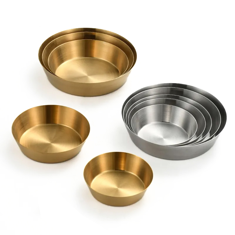 8/8 тарелки из нержавеющей стали, металлические 304 обеденные блюда для детей, малышей, детей