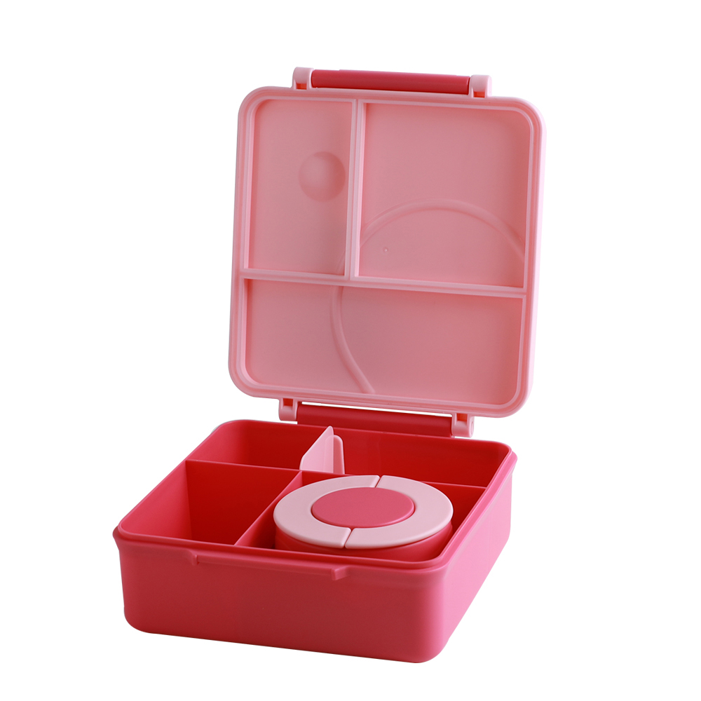 صندوق غداء بينتو للأطفال مع ترمس من الفولاذ المقاوم للصدأ ومقسم قابل للإزالة