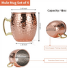 Caneca de cobre copo de cobre puro feito &agrave; m&atilde;o com uma superf&iacute;cie pintada martelada suave l&aacute;bios redondos al&ccedil;a ergon&ocirc;mica com ader&ecirc;ncia s&oacute;lida
