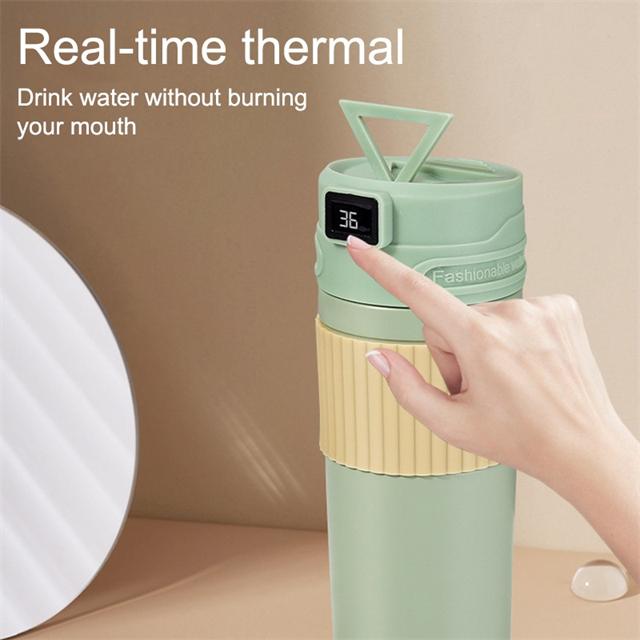 Slim LED-temperatuur-termos-koffiebeker-vakuum-ge&iuml;soleerde waterbottel