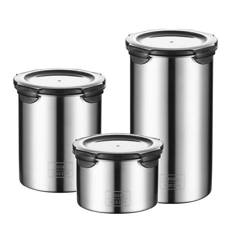 Kapak hermetik transparent 304 Kutia e ruajtjes s&euml; ushqimit prej &ccedil;eliku inox 