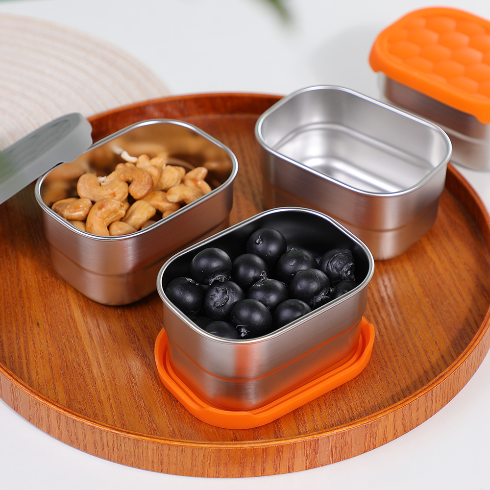 Leak ማረጋገጫ BPA ነፃ መክሰስ ኮንቴይነሮች ከሲሊኮን ክዳን ጋር