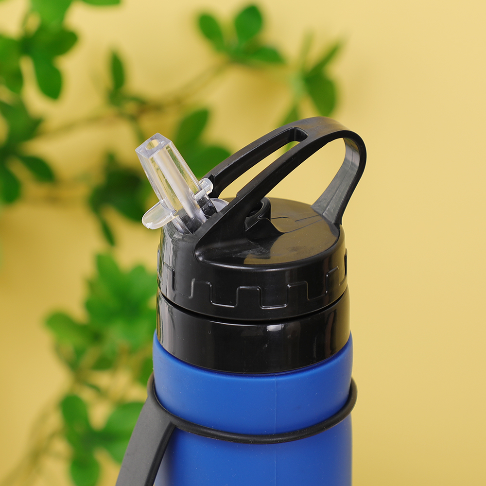 Sticla de apă sport izolată cu silicon include at&acirc;t paie, c&acirc;t și capac pentru &icirc;nghițire pentru fitness, sală de sport și &icirc;n aer liber